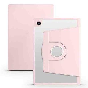 For Samsung Galaxy Tab A8 Acrylic 360 Degree Rotation Smart Tablet Leather Case(Sand Pink)