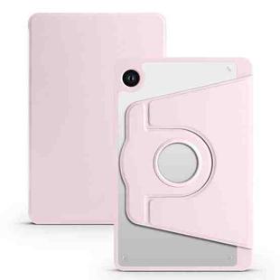 For Samsung Galaxy Tab A9 Acrylic 360 Degree Rotation Smart Tablet Leather Case(Sand Pink)