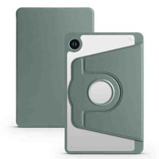 For Samsung Galaxy Tab A9+ Acrylic 360 Degree Rotation Smart Tablet Leather Case(Dark Green)