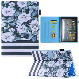 For Amazon Fire Max 11 2023 Colored Drawing Leather Smart Tablet Case(Pear Flowers)