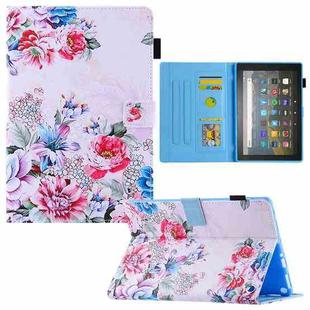 For Amazon Fire Max 11 2023 Colored Drawing Leather Smart Tablet Case(Rose)