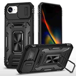 For iPhone 16e Armor PC + TPU Camera Shield Phone Case(Black)