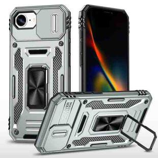 For iPhone 16e Armor PC + TPU Camera Shield Phone Case(Grey)