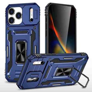 For iPhone 17 Pro Armor PC + TPU Camera Shield Phone Case(Navy Blue)
