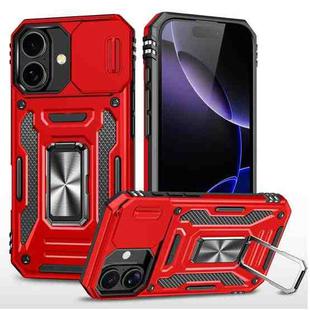 For iPhone 17 Armor PC + TPU Camera Shield Phone Case(Red)