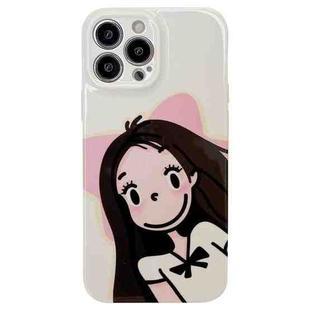 For iPhone 14 Pro Precise Hole TPU Phone Case(Girl)