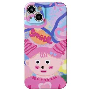 For iPhone 14 Precise Hole TPU Phone Case(Dopamine Girl)