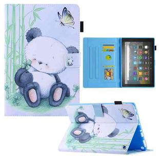 For Amazon Fire Max 11 2023 Colored Drawing Smart Leather Tablet Case(Panda)