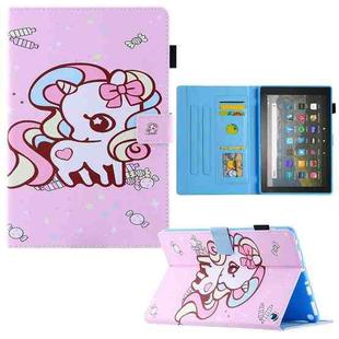For Amazon Fire Max 11 2023 Colored Drawing Smart Leather Tablet Case(Candy Unicorn)