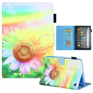 For Amazon Fire Max 11 2023 Colored Drawing Leather Smart Tablet Case(Sunflower)