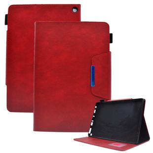 For Amazon Fire Max 11 2023 Suede Cross Texture Magnetic Clasp Leather Tablet Case(Red)