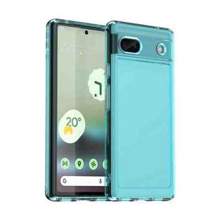 For Google Pixel 6a Candy Series TPU Phone Case(Transparent Blue)