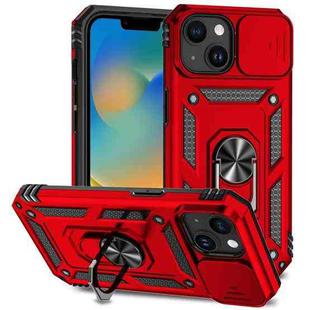 For iPhone 15 Plus Sliding Camshield Holder Phone Case(Red)
