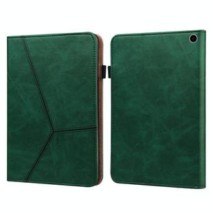 For Amazon Fire Max 11 Embossed Striped Leather Tablet Case(Green)