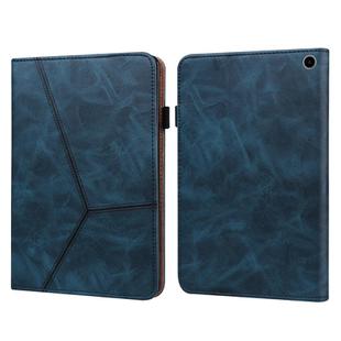 For Amazon Fire Max 11 Embossed Striped Leather Tablet Case(Blue)