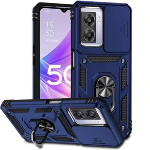 For OPPO A57 Sliding Camshield Holder Phone Case(Blue)