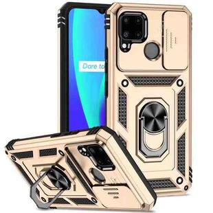 For Realme C11 / C12 / C15 Sliding Camshield Holder Phone Case(Gold)