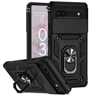 For Google Pixel 6a Sliding Camshield Holder Phone Case(Black)