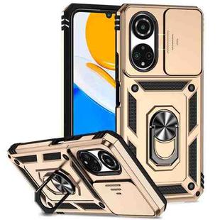 For Honor X7 Sliding Camshield Holder Phone Case(Gold)