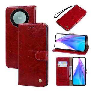 For Honor X9b Oil Wax Texture Leather Phone Case(Red)