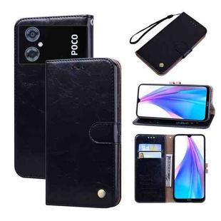 For Xiaomi Poco M4 5G/Poco M5/Redmi Note 11R Oil Wax Texture Leather Phone Case(Black)