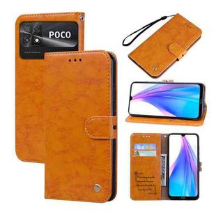 For Xiaomi Poco C40 Oil Wax Texture Leather Phone Case(Yellow)