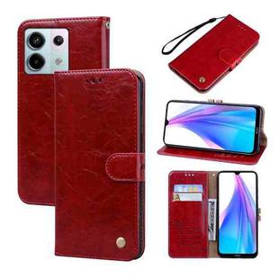 For Xiaomi Redmi Note 13 4G Oil Wax Texture Leather Phone Case(Red)