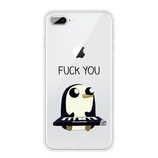 For iPhone 8 Plus / 7 Plus Coloured Drawing Pattern Highly Transparent TPU Protective Case(Penguin)