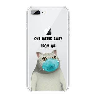 For iPhone 8 Plus / 7 Plus Coloured Drawing Pattern Highly Transparent TPU Protective Case(Mask Cat)