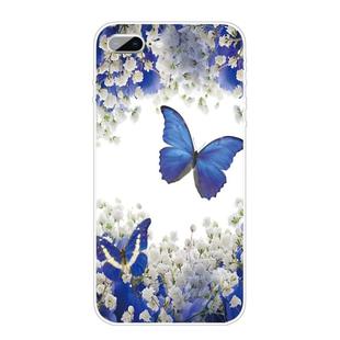 For iPhone 8 Plus / 7 Plus Coloured Drawing Pattern Highly Transparent TPU Protective Case(Purple Butterfly)