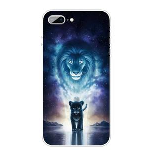 For iPhone 8 Plus / 7 Plus Coloured Drawing Pattern Highly Transparent TPU Protective Case(Lion)