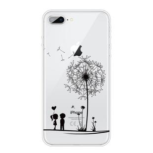 For iPhone 8 Plus / 7 Plus Coloured Drawing Pattern Highly Transparent TPU Protective Case(Dandelion)