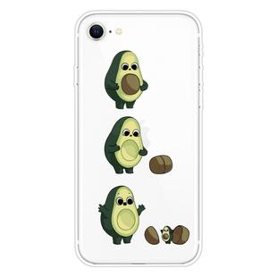 For iPhone SE 2022 / SE 2020 / 8 / 7 Coloured Drawing Pattern Highly Transparent TPU Protective Case(Avocado)