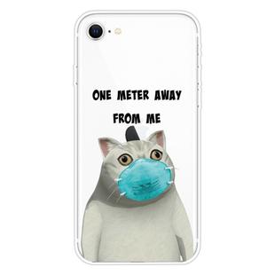 For iPhone SE 2022 / SE 2020 / 8 / 7 Coloured Drawing Pattern Highly Transparent TPU Protective Case(Mask Cat)