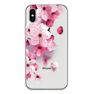 For iPhone X / XS Coloured Drawing Pattern Highly Transparent TPU Protective Case(Cherry Blossoms)