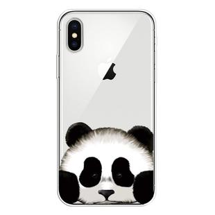 For iPhone XS Max Coloured Drawing Pattern Highly Transparent TPU Protective Case(Panda)