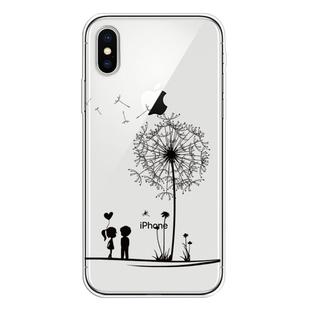 For iPhone XS Max Coloured Drawing Pattern Highly Transparent TPU Protective Case(Dandelion)
