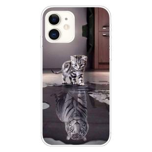 For iPhone 11 Coloured Drawing Pattern Highly Transparent TPU Protective Case(Cat Tiger)