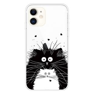 For iPhone 11 Coloured Drawing Pattern Highly Transparent TPU Protective Case(Black White Rat)