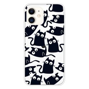 For iPhone 11 Coloured Drawing Pattern Highly Transparent TPU Protective Case(Black Cat)