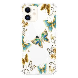 For iPhone 11 Coloured Drawing Pattern Highly Transparent TPU Protective Case(Golden Butterfly)