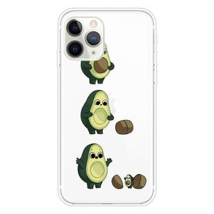 For iPhone 11 Pro Coloured Drawing Pattern Highly Transparent TPU Protective Case(Avocado)