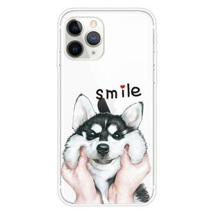 For iPhone 11 Pro Coloured Drawing Pattern Highly Transparent TPU Protective Case(Pinch Dog)