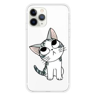For iPhone 11 Pro Coloured Drawing Pattern Highly Transparent TPU Protective Case(Cat)