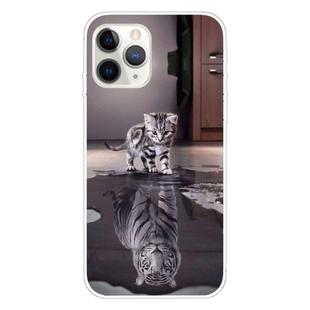 For iPhone 11 Pro Max Coloured Drawing Pattern Highly Transparent TPU Protective Case(Cat Tiger)