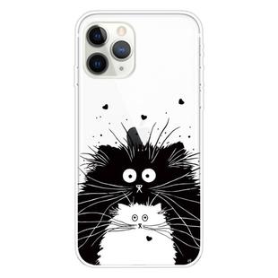 For iPhone 11 Pro Max Coloured Drawing Pattern Highly Transparent TPU Protective Case(Black White Rat)