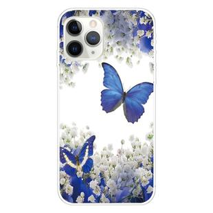 For iPhone 11 Pro Max Coloured Drawing Pattern Highly Transparent TPU Protective Case(Purple Butterfly)