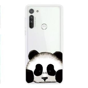 For Motorola G8 Coloured Drawing Pattern Highly Transparent TPU Protective Case(Panda)