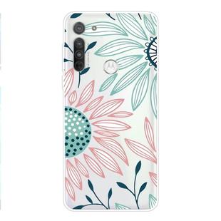 For Motorola G8 Coloured Drawing Pattern Highly Transparent TPU Protective Case(Flower)