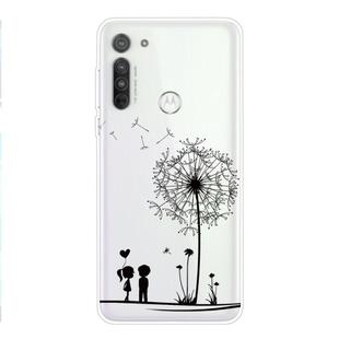 For Motorola G8 Power Coloured Drawing Pattern Highly Transparent TPU Protective Case(Dandelion)
